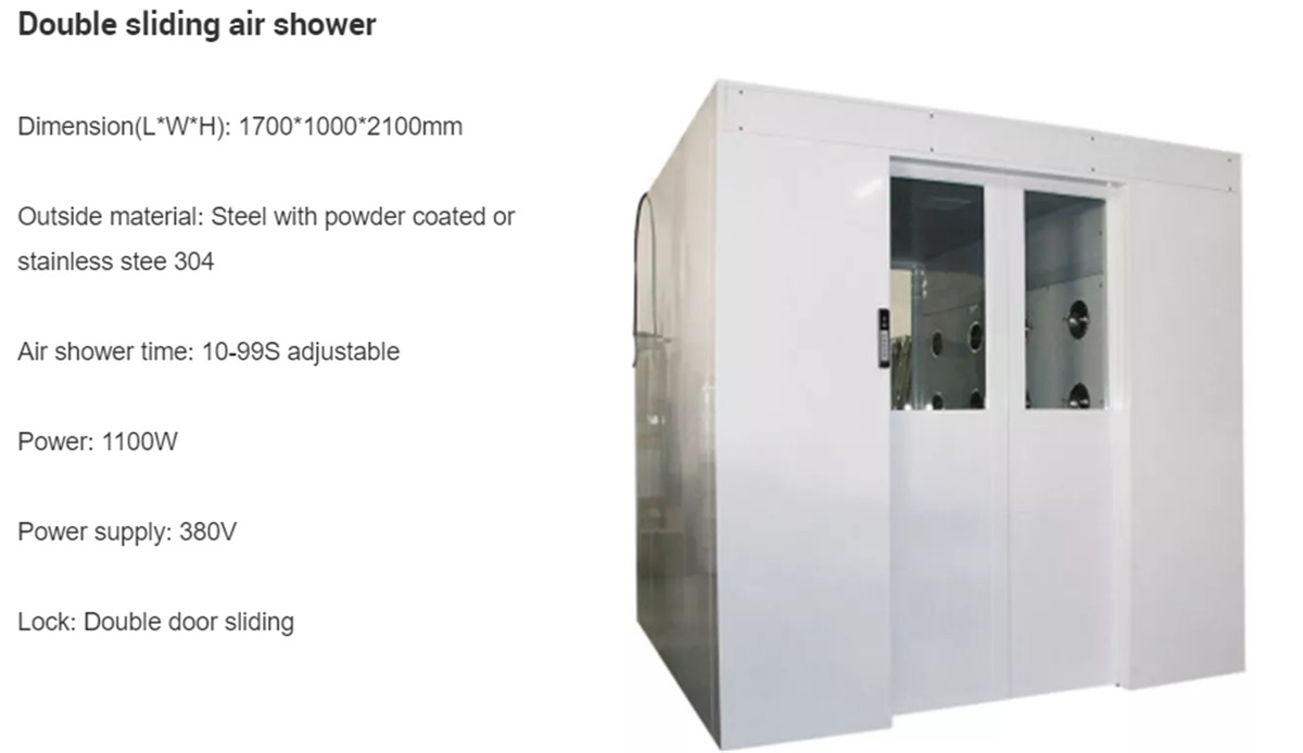 Pomieszczenie czyste ze stali nierdzewnej Prysznic powietrzny do pyłu powietrznego (5)